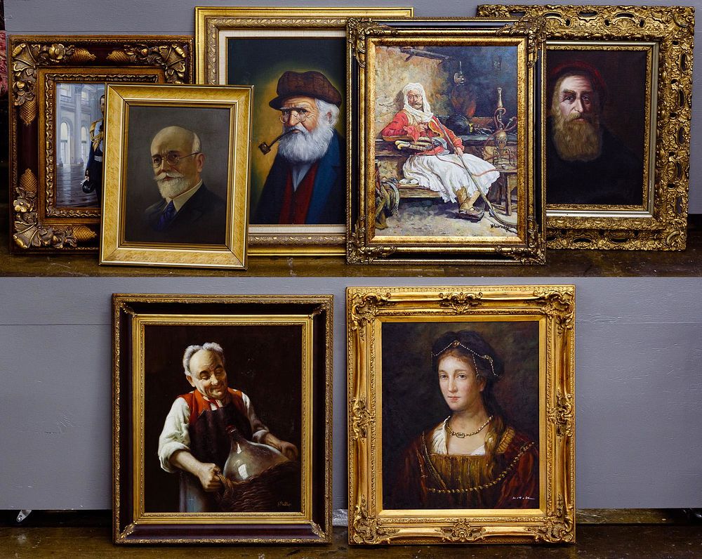 Lot 319: Portrait Oil on Canvas Assortment