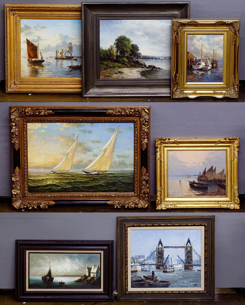 Lot 322: Seascape Oil on Canvas Assortment