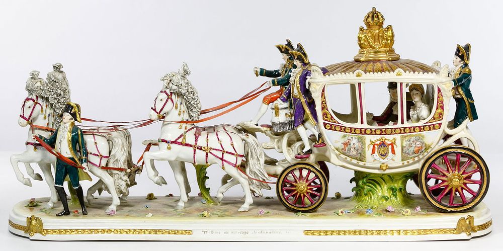 Lot 365: Louis David Napoleon Porcelain Royal Wedding Carriage