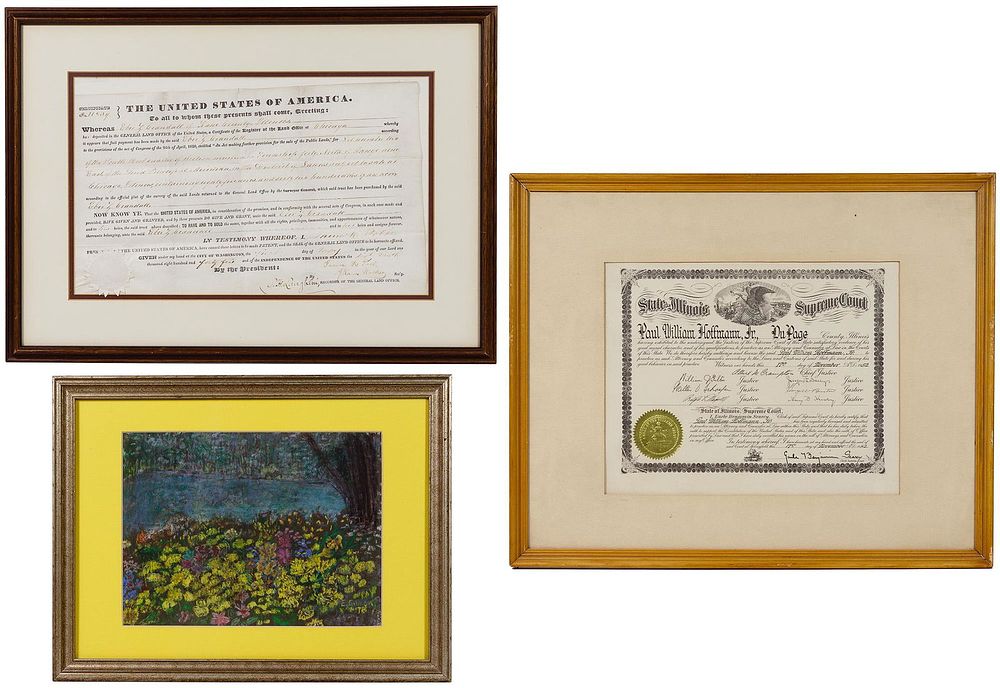 Lot 367: President James K. Polk Signed Land Deed