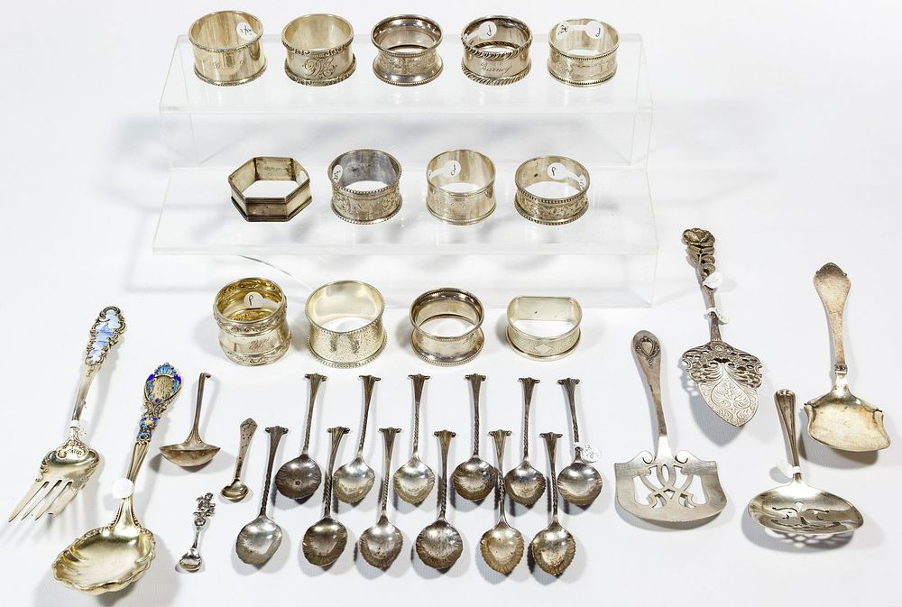 Lot 405: Sterling Silver Flatware and Hollowware Assortment