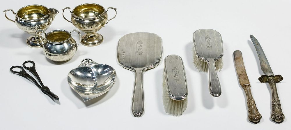 Lot 406: Sterling Silver Flatware and Hollowware Assortment