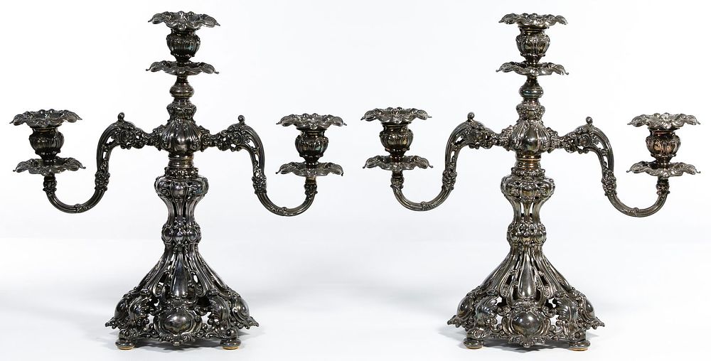 Lot 409: Reed & Barton 'Renaissance' Silverplate Candelabras