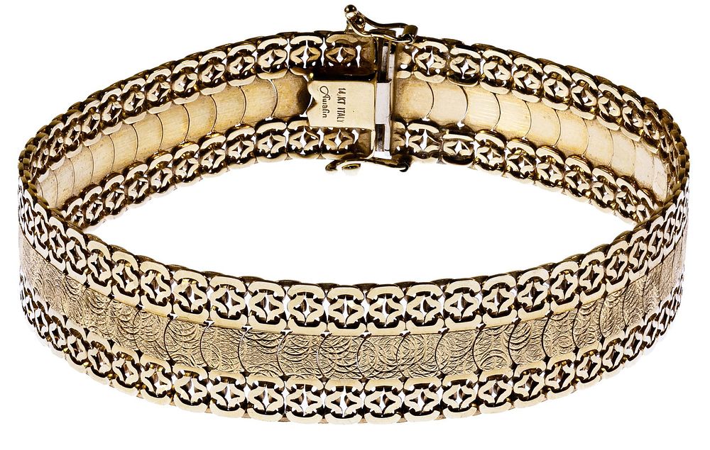 Lot 432: Aurafin 14k Gold Bracelet