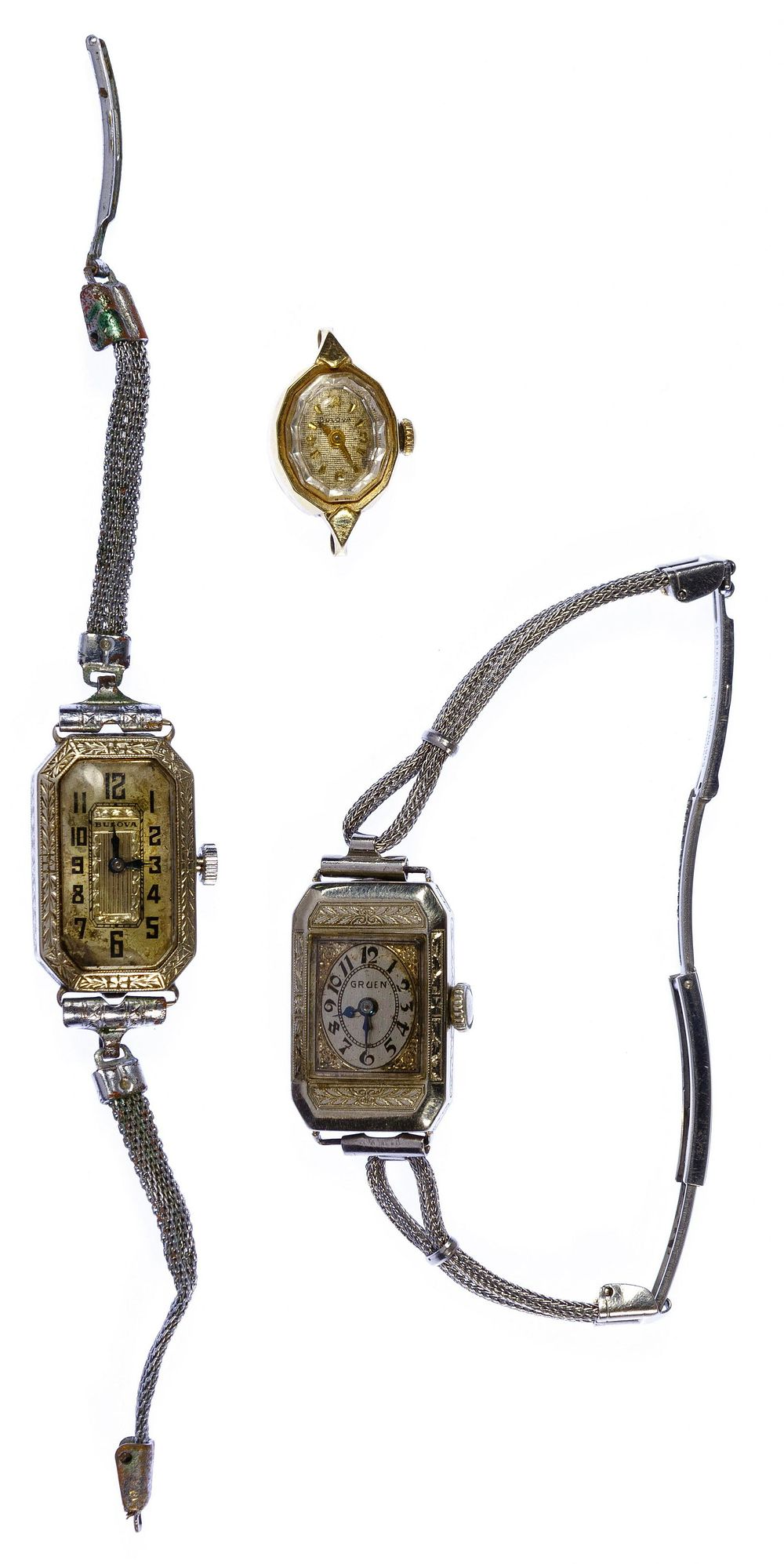 Lot 496: 14k White Gold and 14k Yellow Gold Cased Wrist Watch