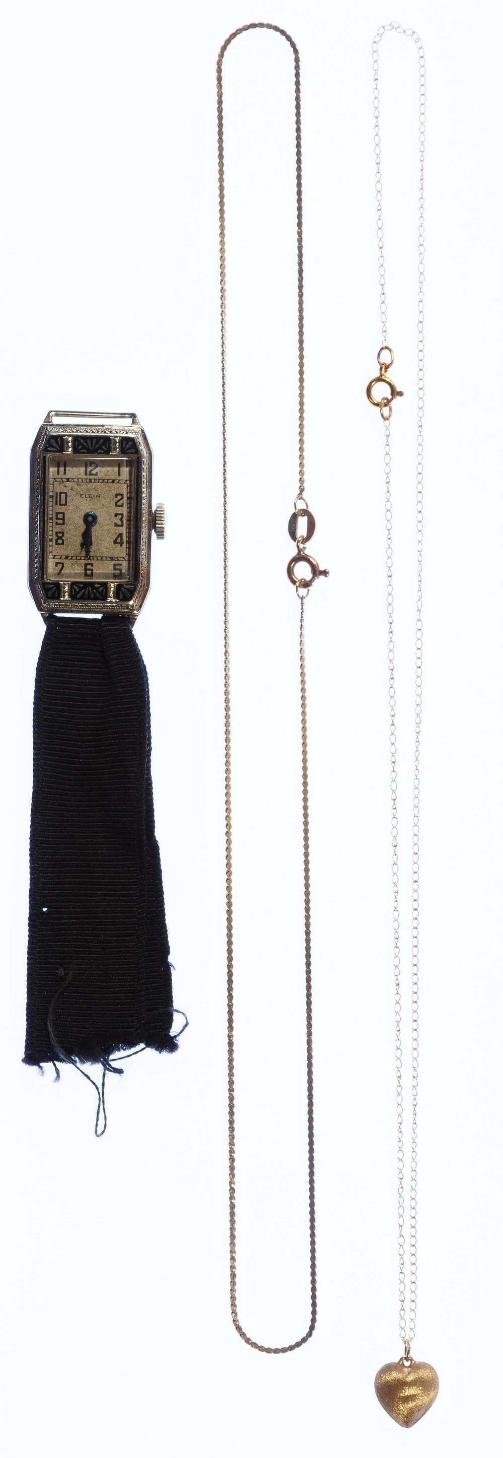 Lot 498: Elgin 14k White Gold Case Wrist Watch