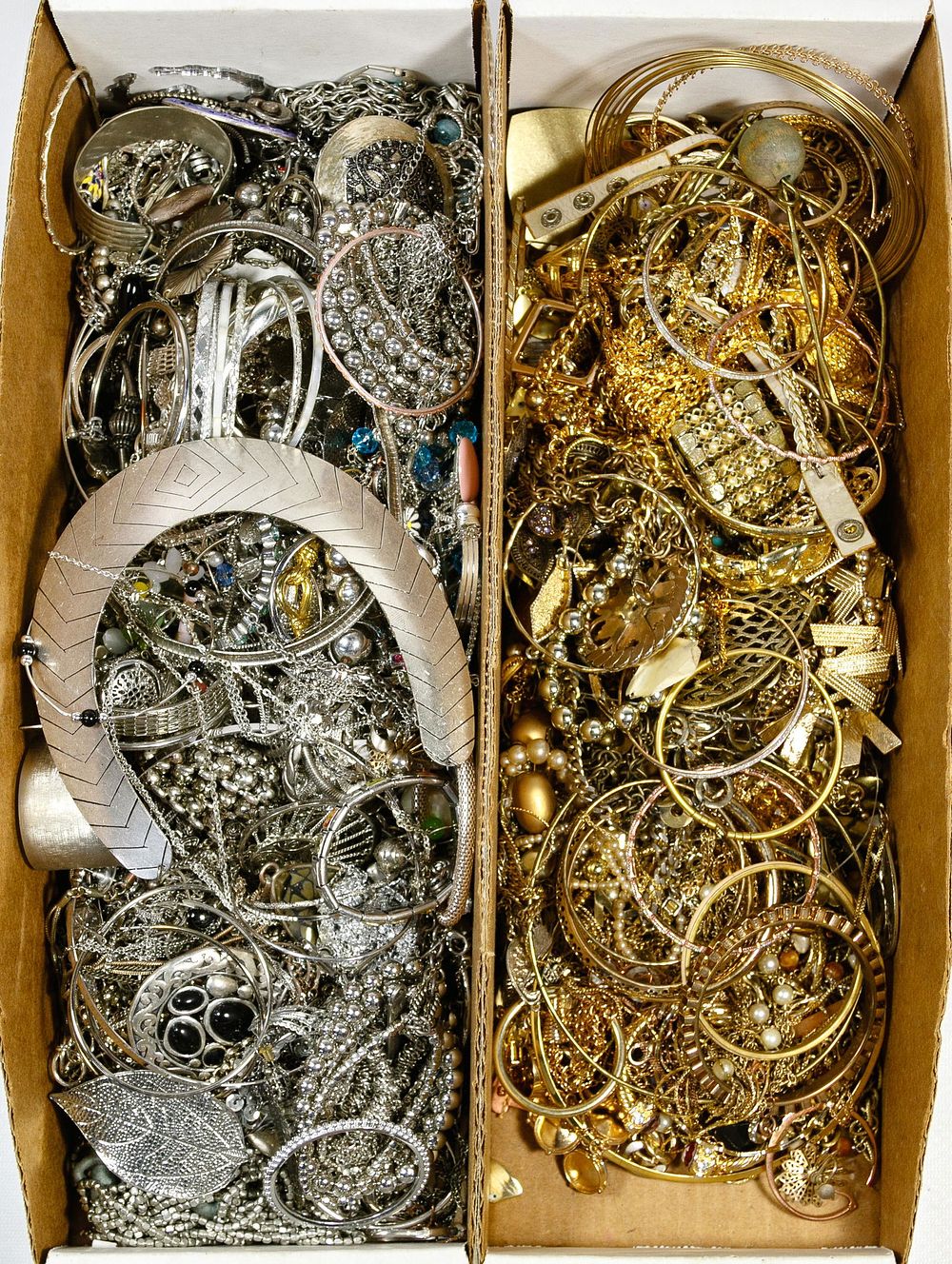Lot 533: Gold- and Silver-Tone Costume Jewelry Assortment