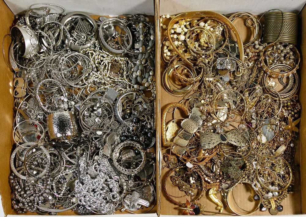 Lot 545: Gold-tone and Silver-tone Costume Jewelry Assortment
