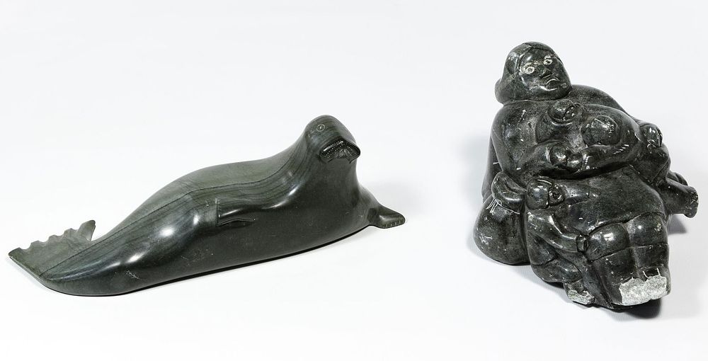 Lot 151: Inuit Carved Soapstone Statues