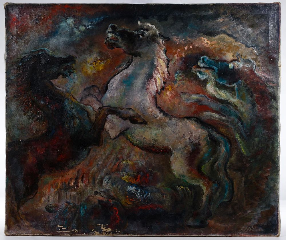 Lot 160: Abraham S. Weiner (American, 1897-1982) 'Steeds in