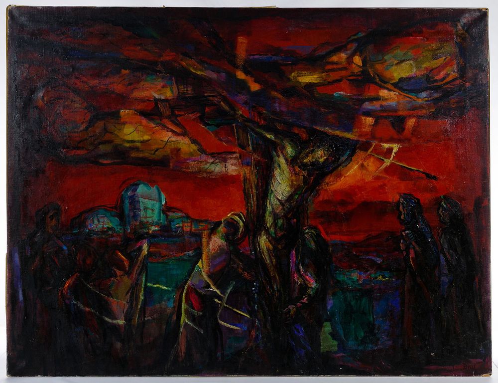 Lot 161: Edith Bry (American, 1898-1992) 'Requiem' Oil on Canvas