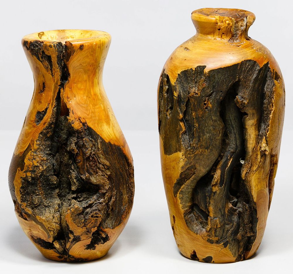 Lot 193: J W Campbell (American, 20th Century) Turned Wood Vases