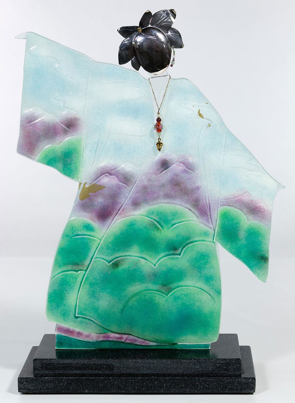 Lot 197: Art Glass Figural Relief Sculpture