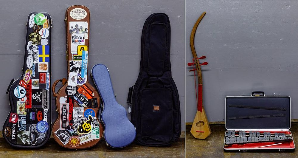 Lot 261: Guitar Case and Musical Instrument Assortment