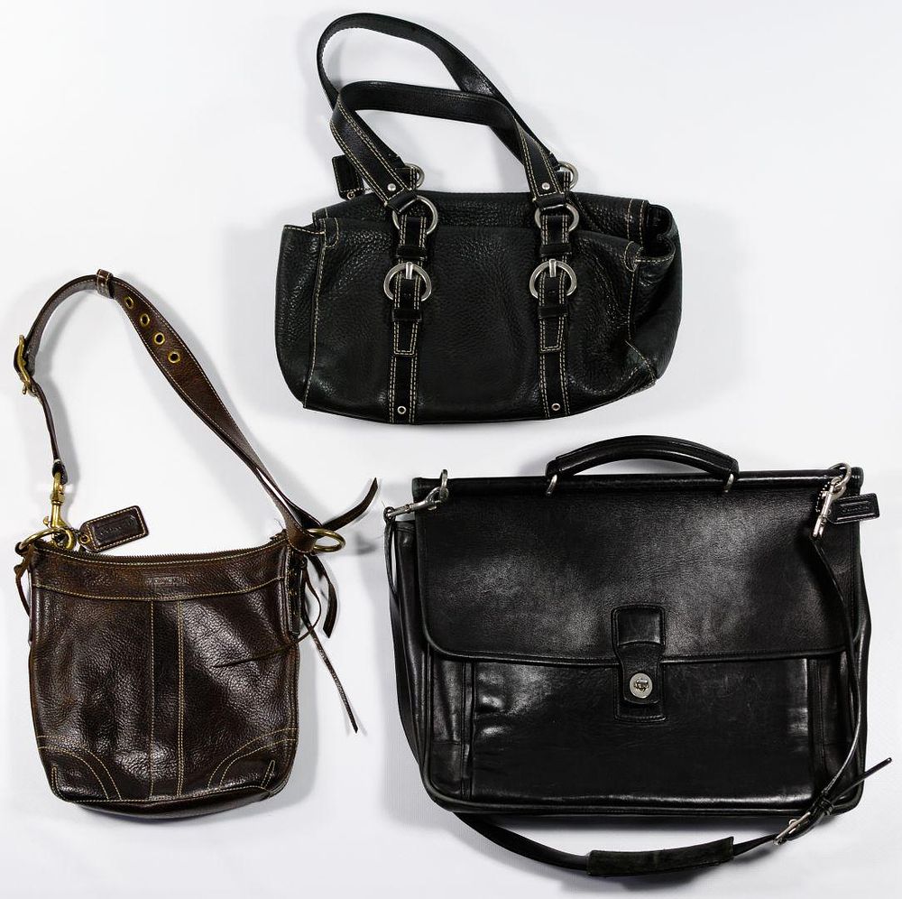 Lot 263: Coach Leather Handbag and Briefcase Assortment