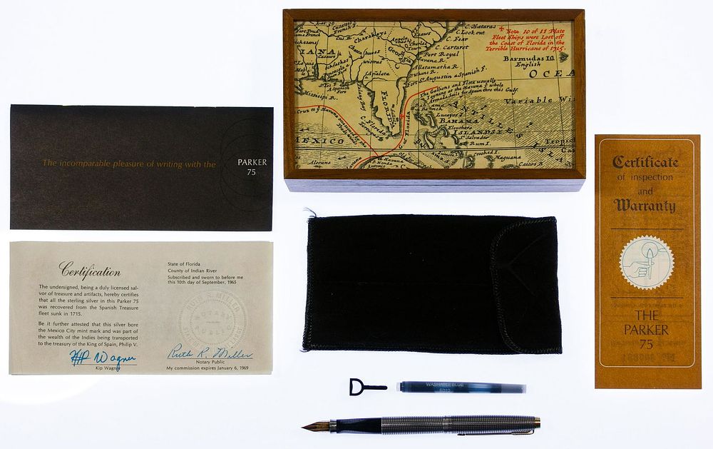 Lot 276: Parker 75 Sterling Silver Spanish Treasure Fleet Pen