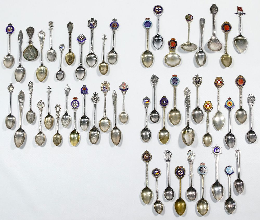 Lot 281: Nautical Mixed Silver Souvenir Spoon Assortment