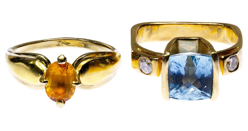 Lot 310: Ron Ray 18k Gold Ring Assortment