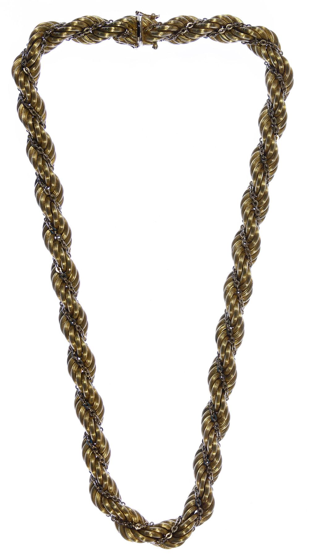 Lot 314: 18k Gold Twisted Rope Necklace