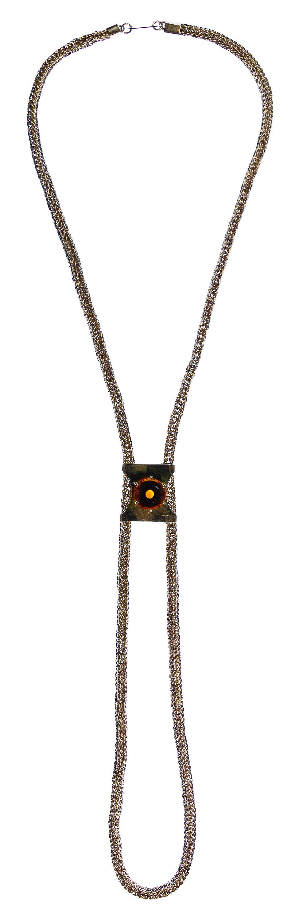 Lot 358: 14k Gold and Citrine Lariat Style Necklace