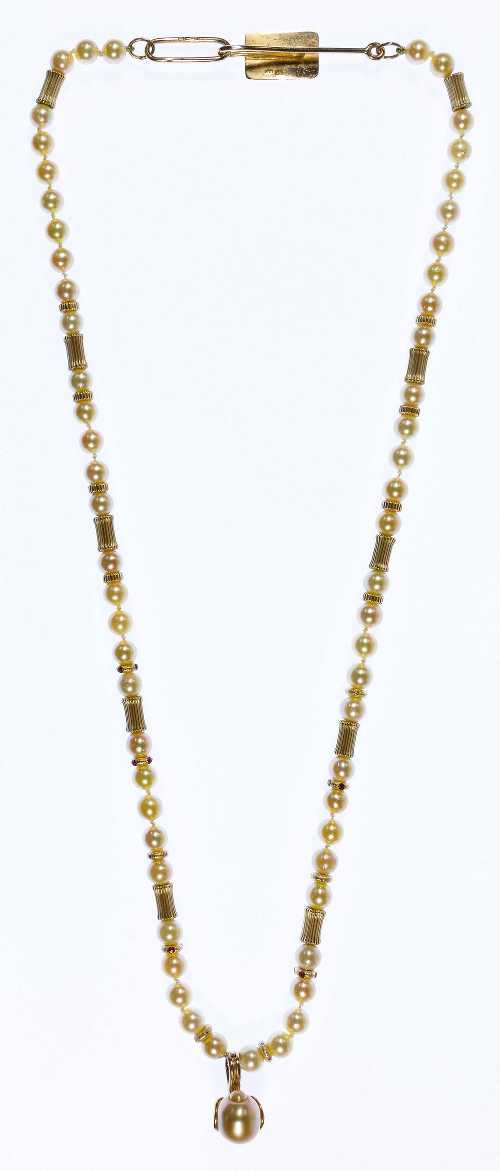 Lot 364: Ron Ray 14k Gold and Pearl Necklace