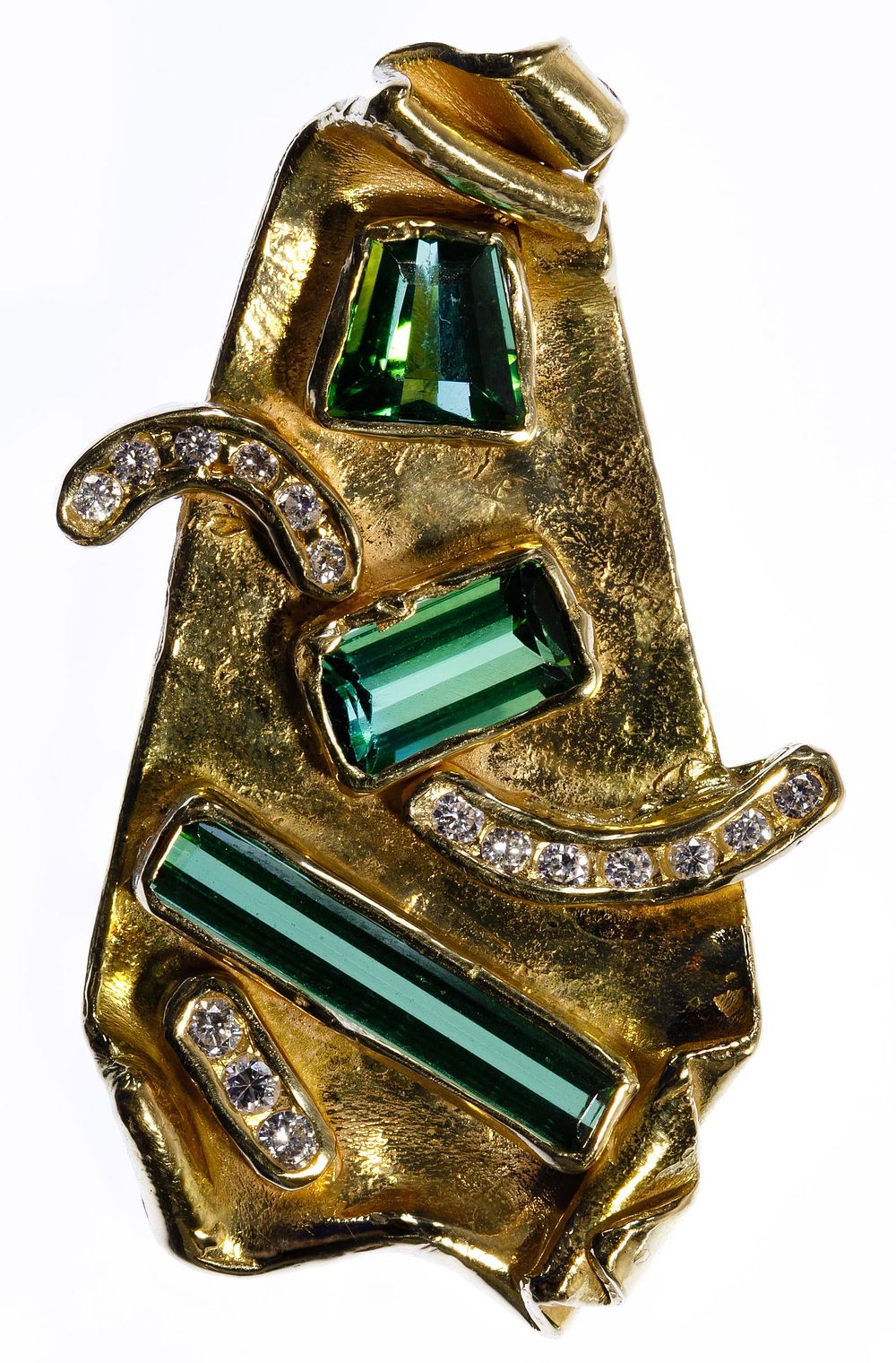 Lot 386: 14k Gold and Semi-Precious Gemstone Pendent