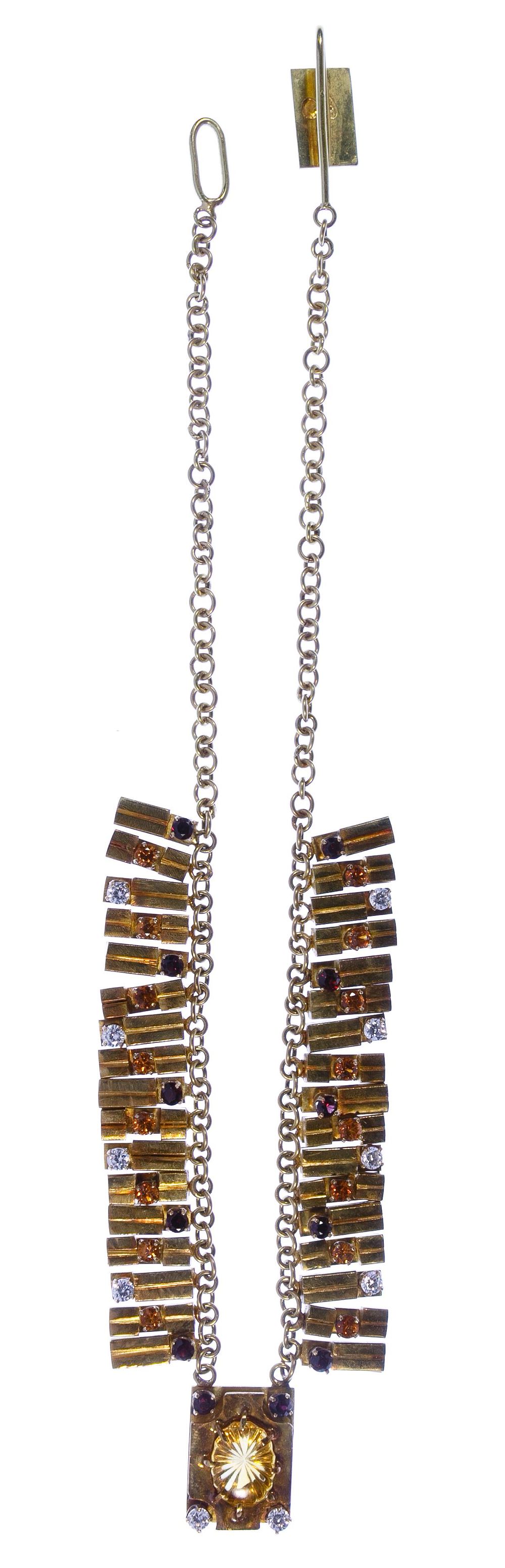 Lot 398: 18k / 14k Gold and Gemstone Necklace