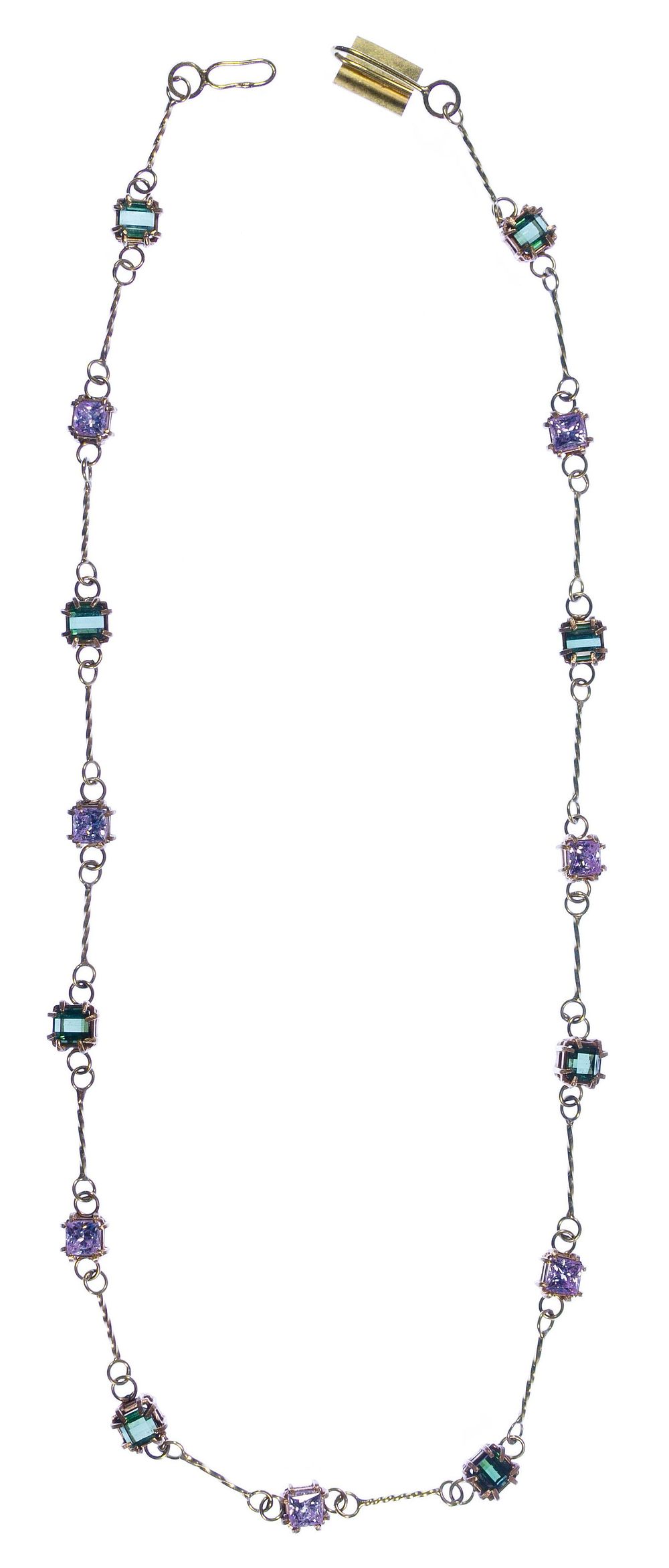 Lot 399: 18k / 14k Gold and Gemstone Necklace