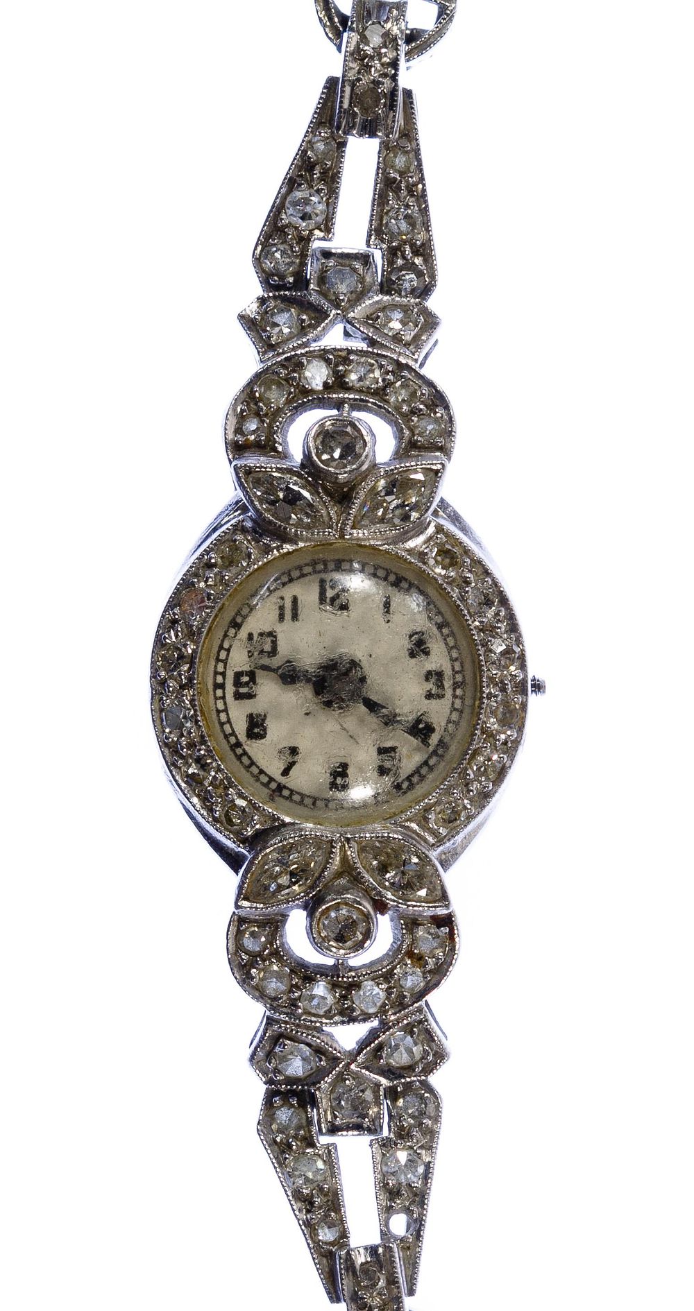 Lot 420: Reliable Platinum and Diamond Case Wrist Watch