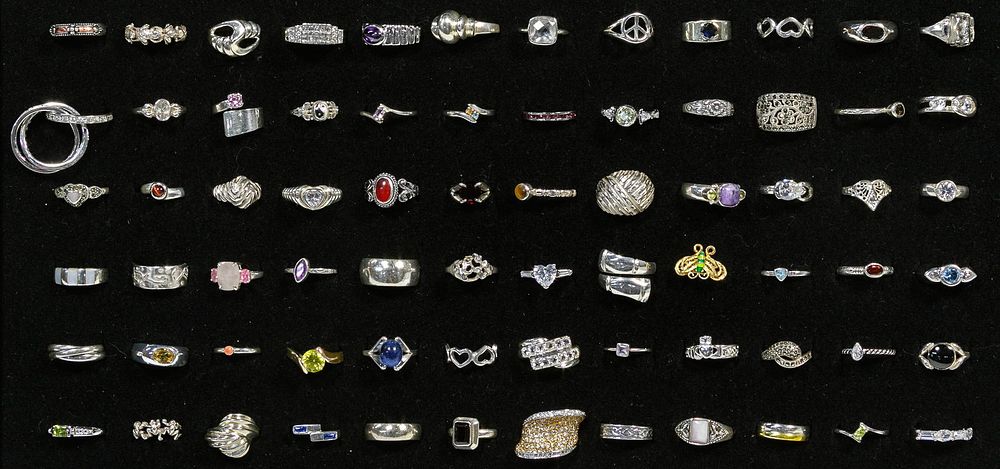 Lot 431: Sterling Silver Ring Assortment