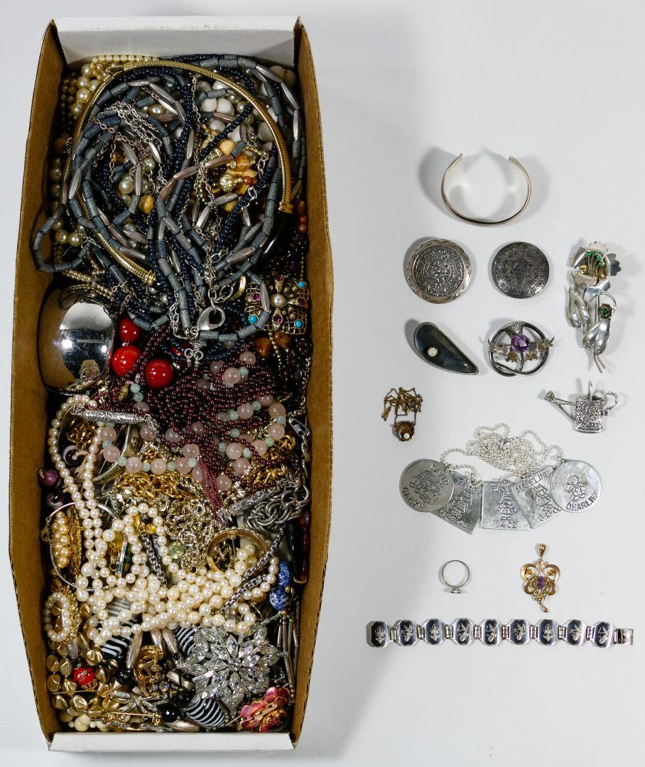 Lot 437: Gold, Sterling Silver and Costume Jewelry Assortment