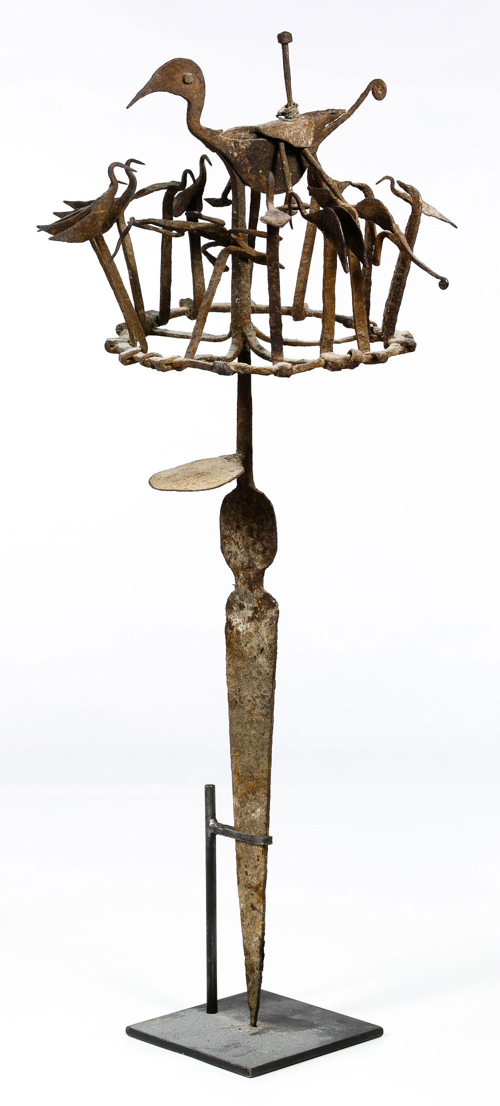 Lot 178: African Nigerian Yoruba Herbalist Metal Staff