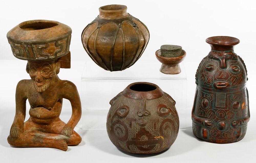 Lot 184: Clay and Pottery Vessel Assortment