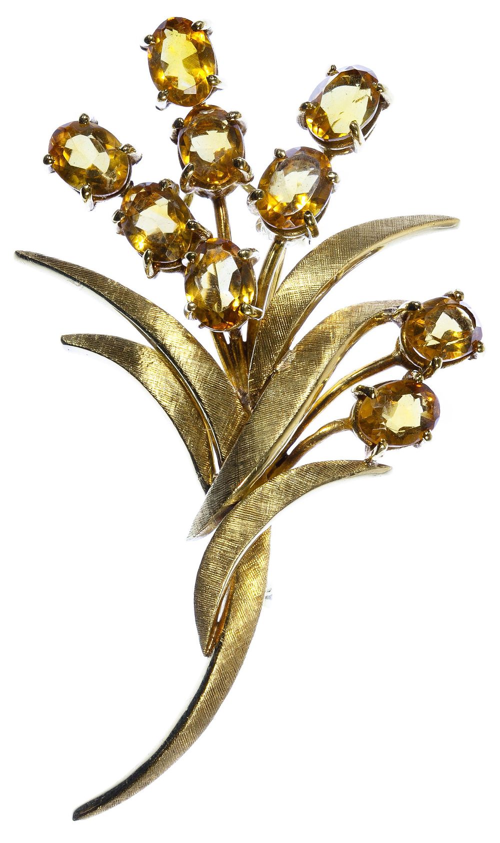 Lot 203: 18k Gold and Citrine Brooch