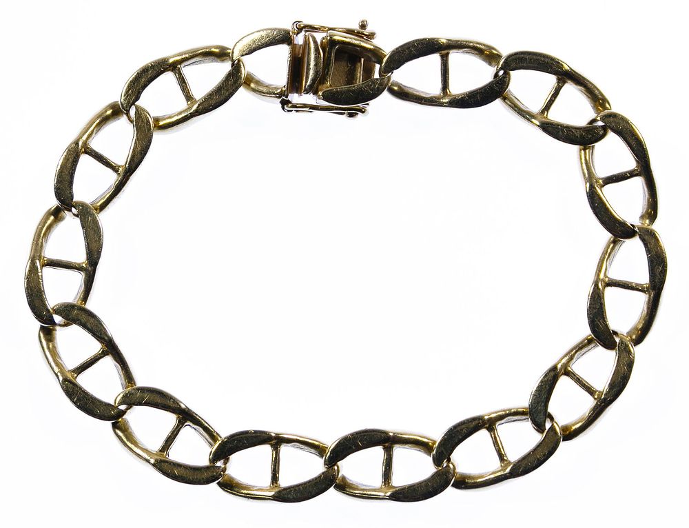Lot 205: 14k Gold Link Bracelet