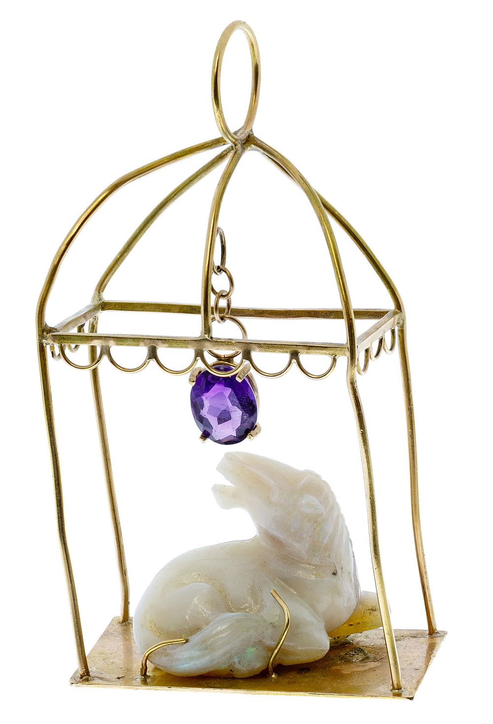 Lot 226: 14k Gold and Gemstone Arbor Pendant