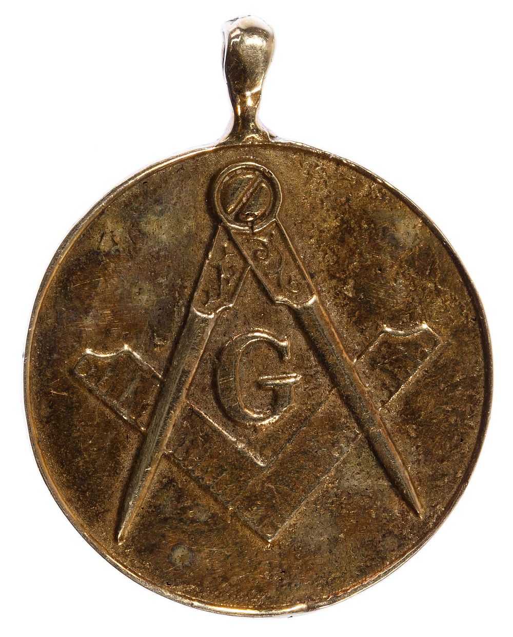 Lot 228: 14k Gold Masonic Pendant