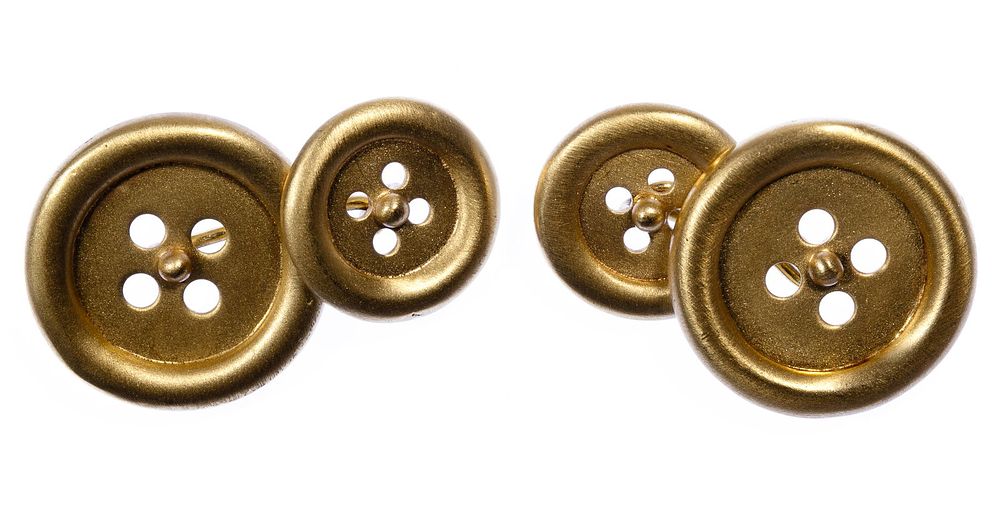 Lot 234: 14k Gold Button Cuff Links