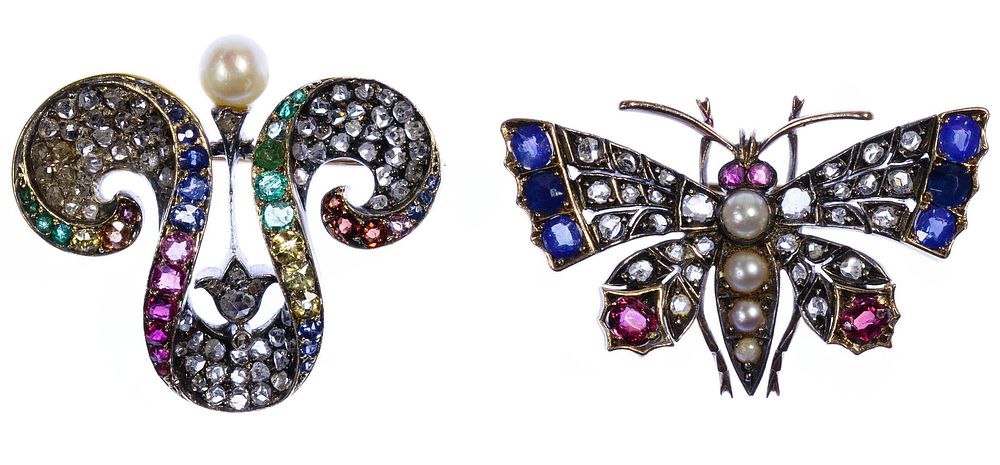 Lot 249: 14k Gold, Pearl, Semi-Precious Gemstone and Diamond