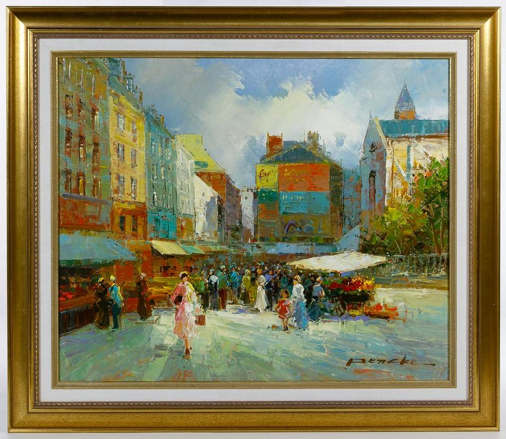 Lot 281: T E Pencke (French, b.1929) Oil on Canvas