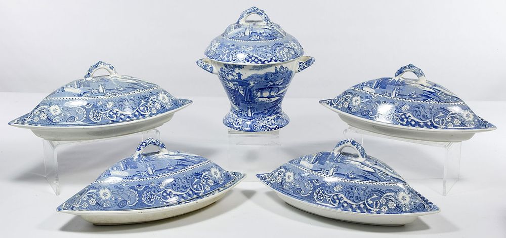 Lot 336: W.R. Midwinter 'Landscape' Pottery Serving Dishes