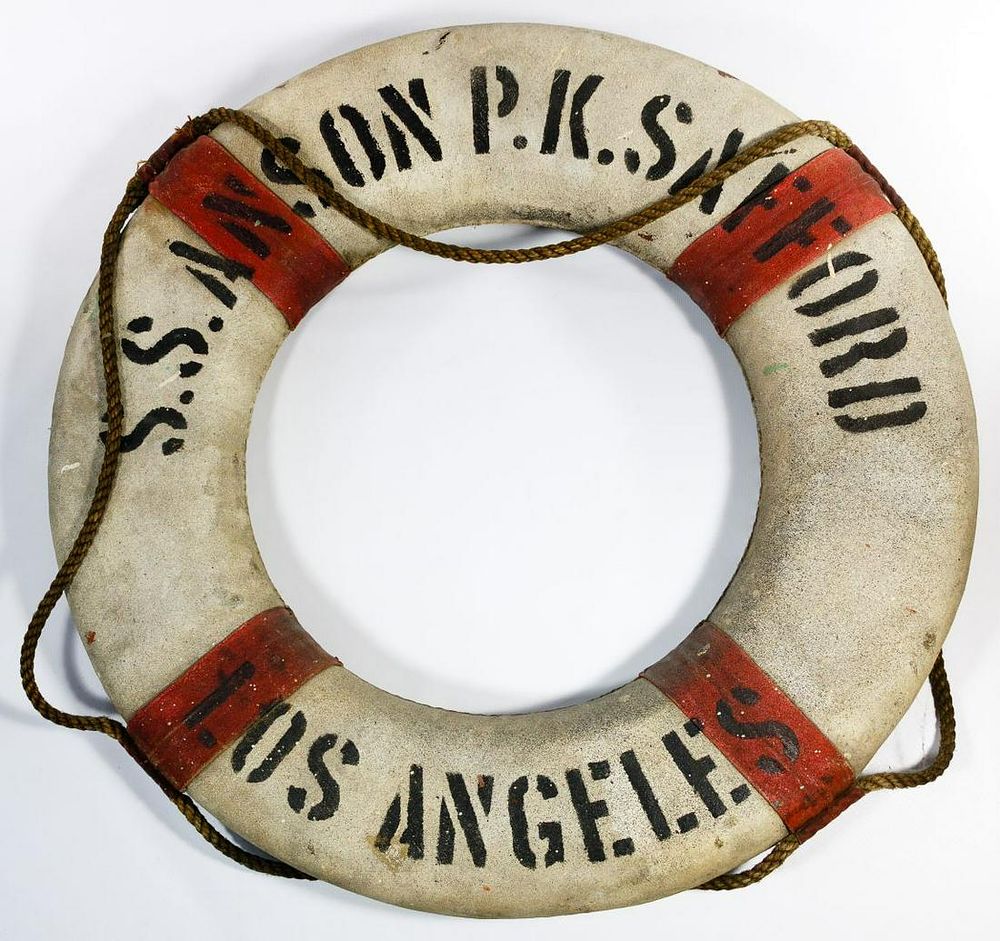 Lot 384: S S Anson P K Safford Los Angeles Life Preserver