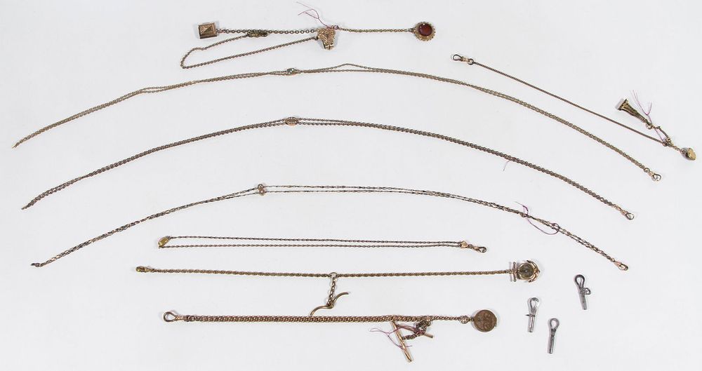 Lot 393: Victorian Pocket Watch Chain Assortment