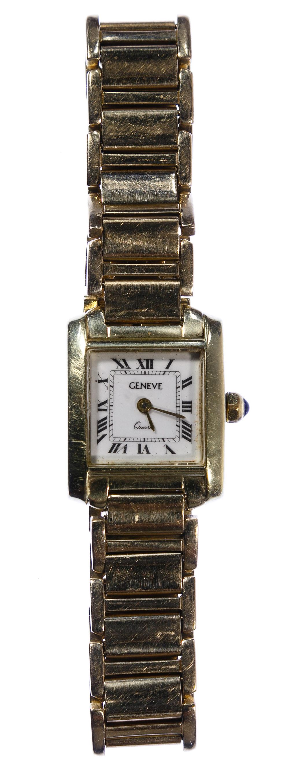Lot 397: Geneve 14k Gold Case and Band Wrist Watch