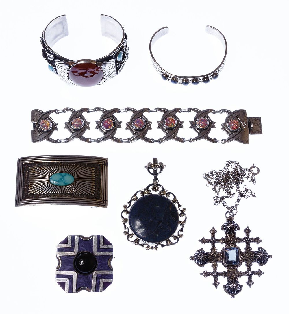 Lot 412: Sterling Silver, Gemstone and Stone Jewelry Assortment