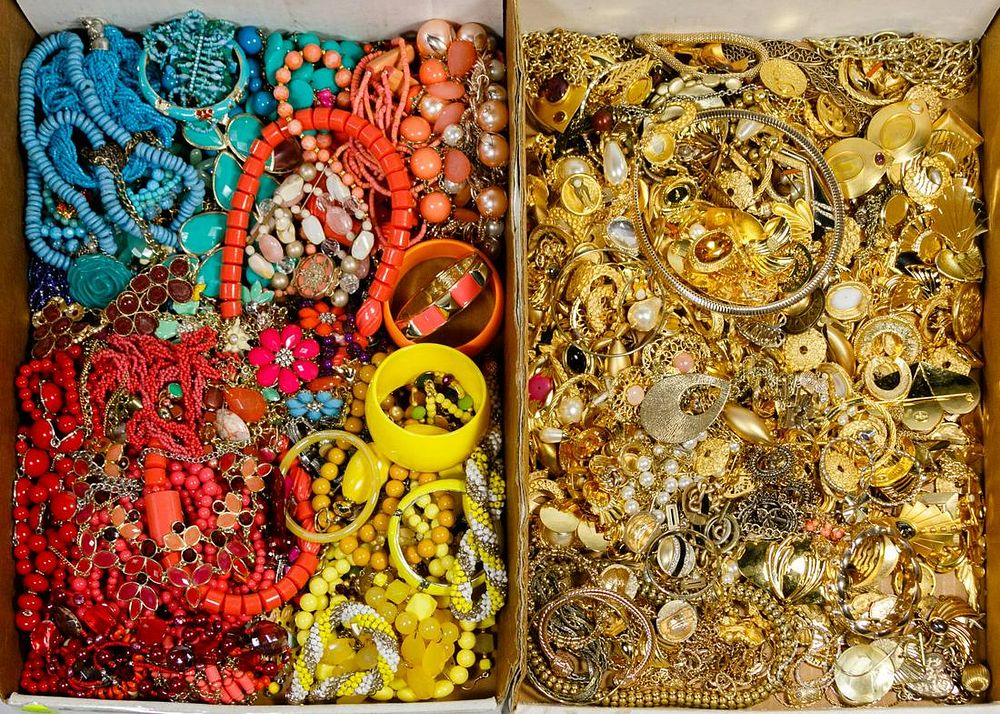 Lot 419: Gold-Tone and Bright Colored Costume Jewelry