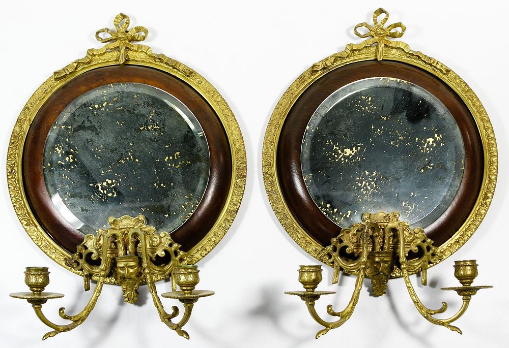 Lot 162: Mirrored Candle Sconces