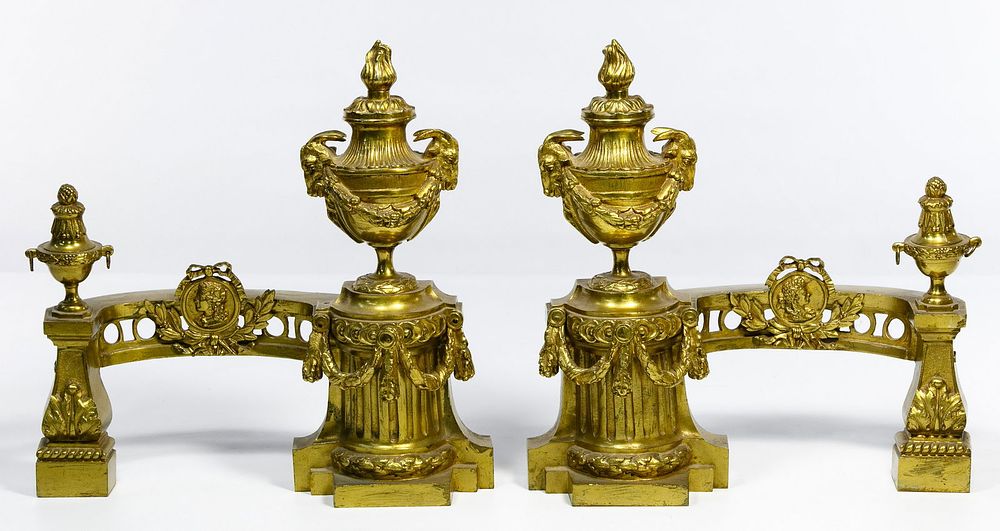 Lot 178: Napoleon III Style Gilt Bronze Andirons