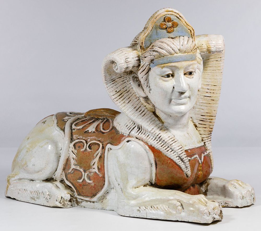 Lot 207: Egyptian Revival Ceramic Statue