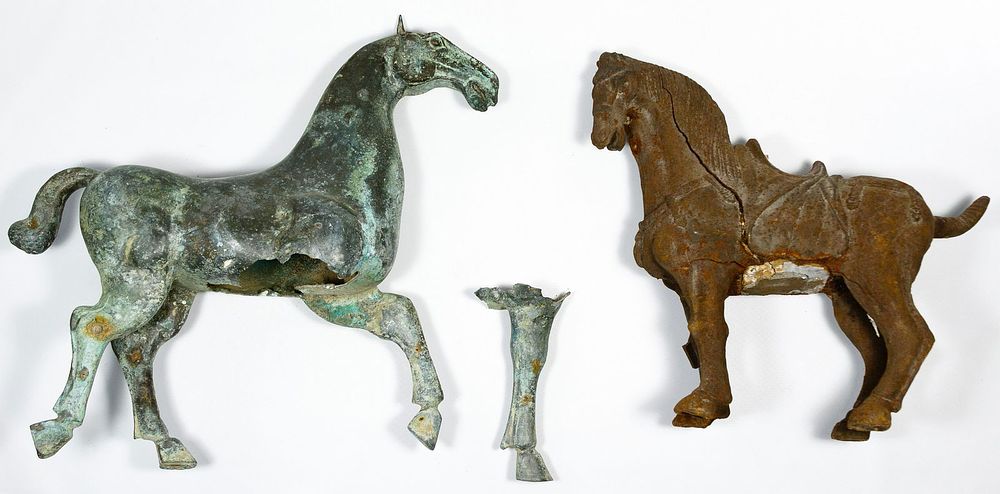 Lot 241: Asian Tang Style Metal Horse Figurines